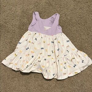 Charming Lavender and White Kids Dress